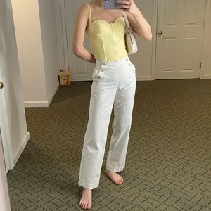 J.Crew wide leg pants with gold buttons